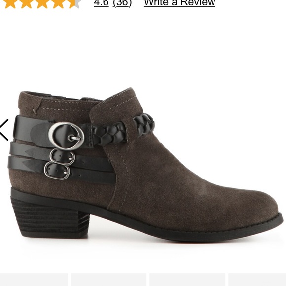 Crown Vintage Perry Taupe Suede Two tone Braided strap moto bohemian bootie 8 - Picture 16 of 16